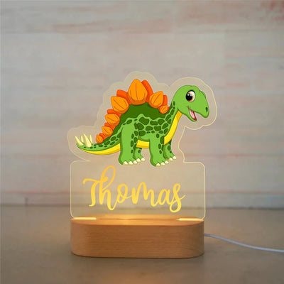 Custom Name LED USB Night Light Personalized Cartoon Acrylic Lamp for Baby Boys Kids Children Home Decoration