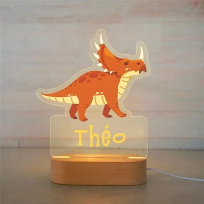 Custom Name LED USB Night Light Personalized Cartoon Acrylic Lamp for Baby Boys Kids Children Home Decoration