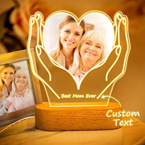 Personalized Photo Night Light for Mom/Dad from Kathinscribe, featuring a customizable photo display and warm glow for a heartfelt home decoration.