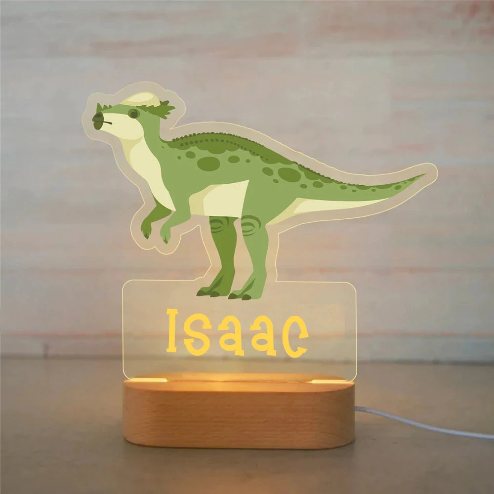 Custom Name LED USB Night Light Personalized Cartoon Acrylic Lamp for Baby Boys Kids Children Home Decoration