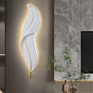 Nordic Modern Creative Feather Light LED Wall Lamp from Kathinscribe, featuring a unique feather design that combines elegance and modern lighting.