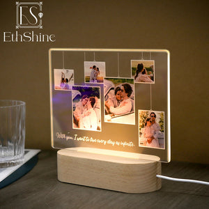 Customized Photo Night Light from Kathinscribe featuring a personal photo for unique illumination.