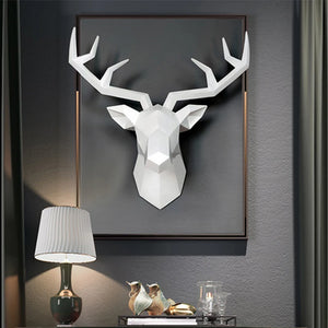 Deer Head Sculpture Animal Statue featuring intricate detailing, perfect for home decor and wildlife enthusiasts looking for a unique decorative accent.