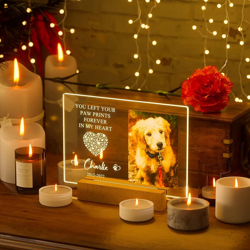 KathInscribe: Personalized Custom Pet Photo Frame 3D Acrylic Lamp